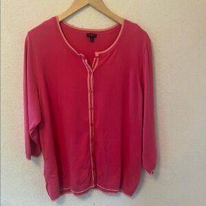 Talbots Vibrant Pink cardigan - Size 2X